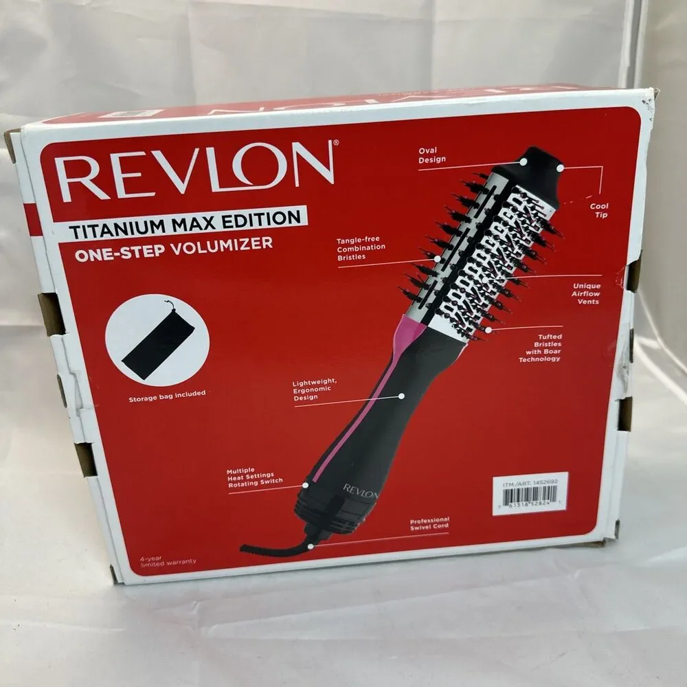 REVLON One-Step Volumizer Titanium Max Edition Hair Brush Dryer